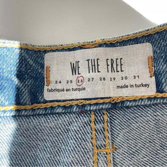 Free People We The Free Distressed Boho Jean Shorts 100% Cotton Size 26 NWT - Picture 7 of 9